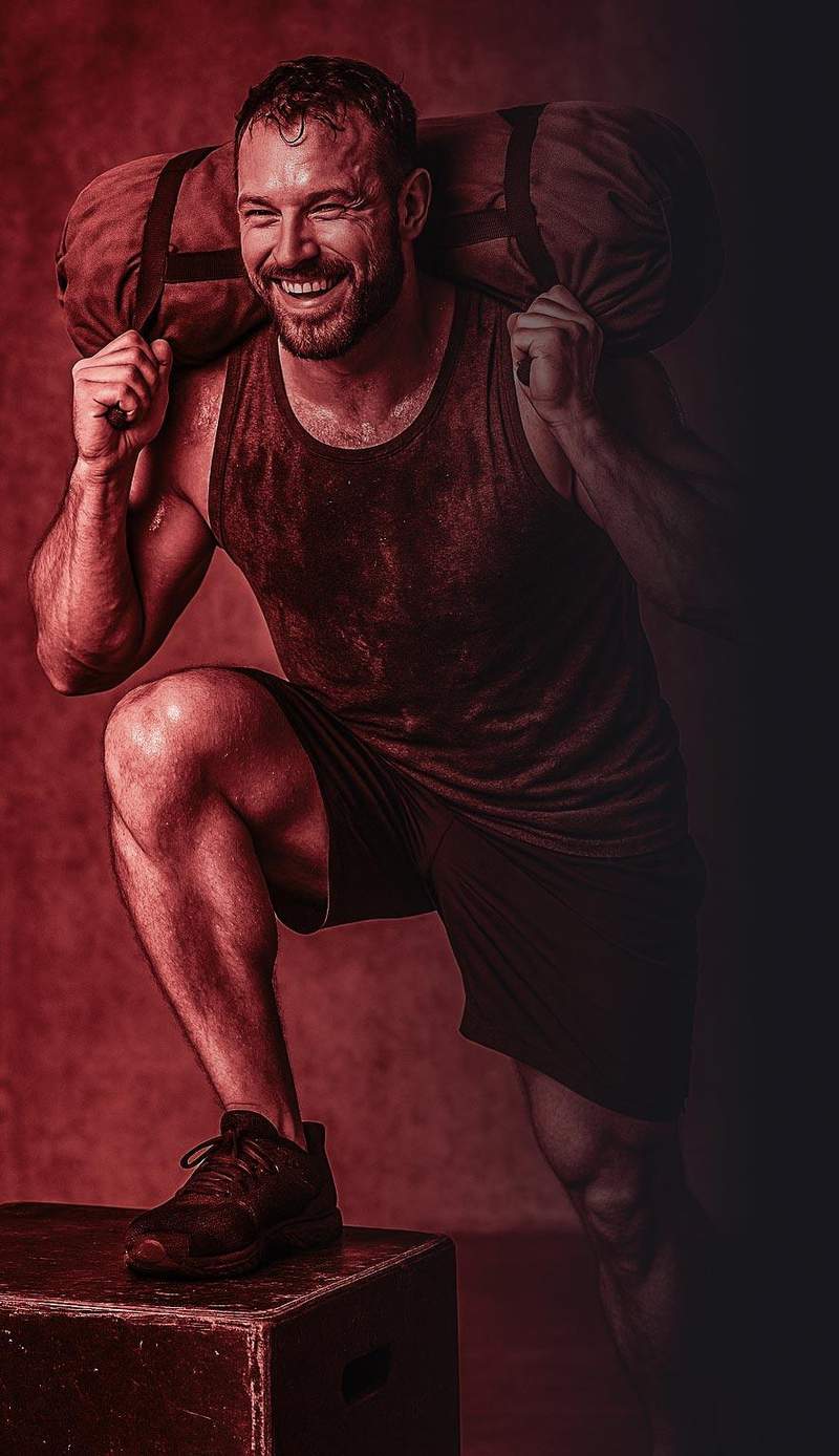 Male athlete working hard