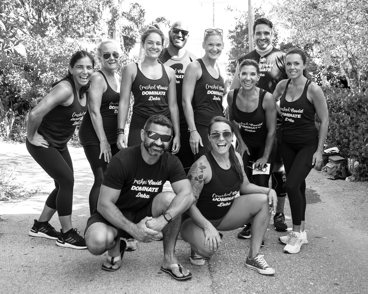 HIIT56 members gathered after training for a DEKA event
