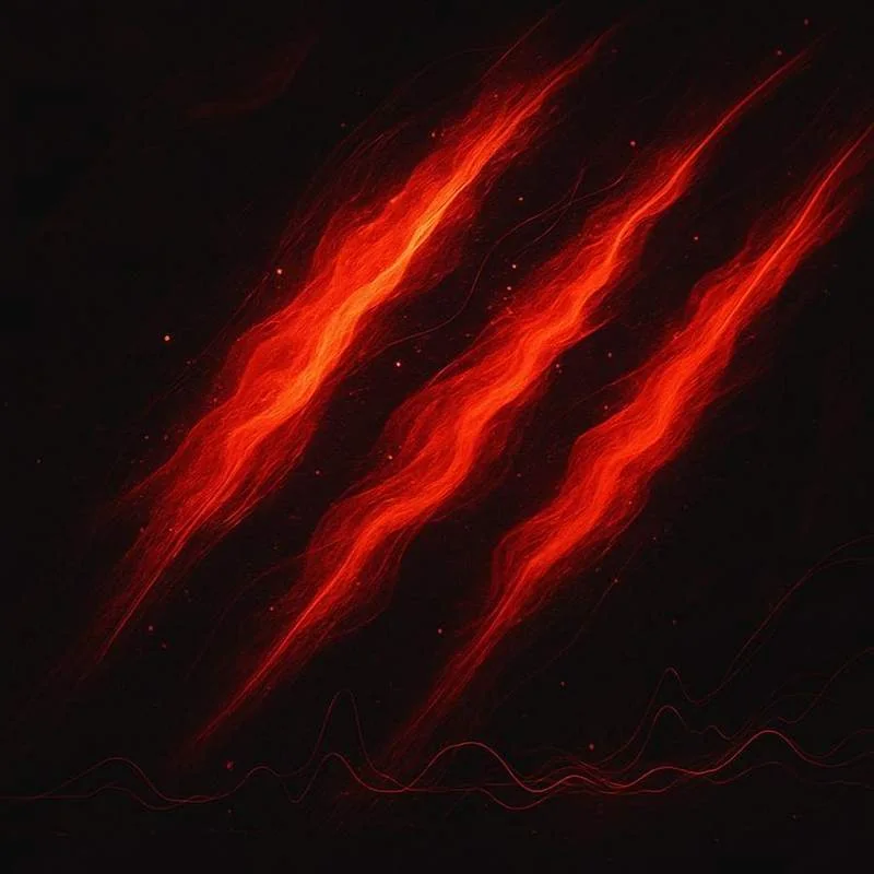 Abstract red waves representing ROUTE56 Block rhythm